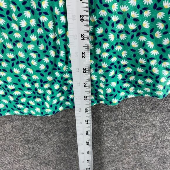 5/$45 Croft & Barrow Blouse Women L Large Green Floral Sleeveless Wide Strap - Picture 7 of 8